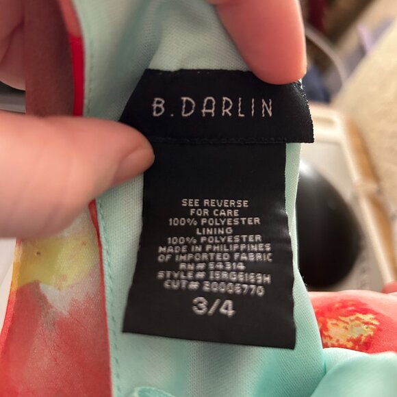 NWOT B. Darlin Floral Blue Sleeveless Pleated Maxi Dress Junior's Women's 3/4 - Picture 4 of 11